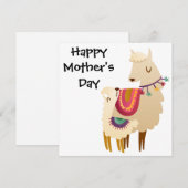 Het Moederdag van de Mamma's van de Lama van de Feestdagenkaart (Voorkant / Achterkant)