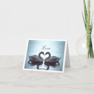 Het Moiré van het Hart van de zwaan in Feestdagen Kaart