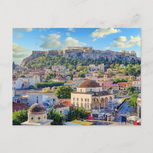 Het Monastiraki-plein van Athene met Plaka Briefkaart (Voorkant)