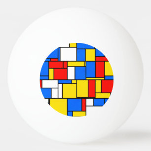 Het Mondrian Geïnspireerde Rode Blauwe Gele Pingpongballen