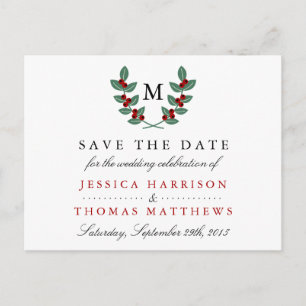Het Monogram Berry Struik Wedding Collectie Aankondigingskaart