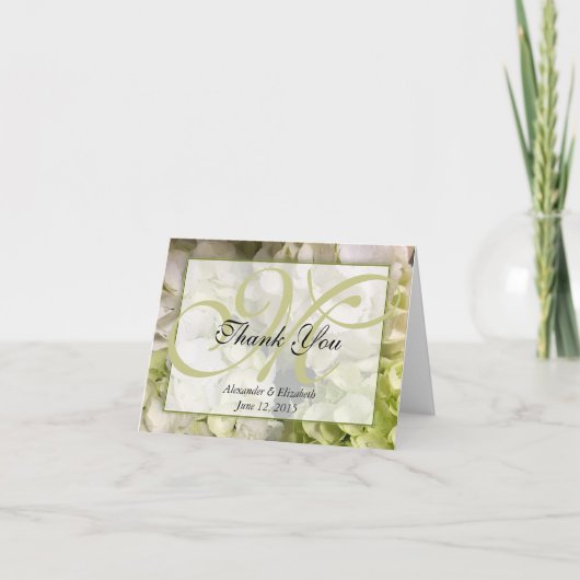 Het monogram dankt u de Kaart van de Nota van de (Voorkant)