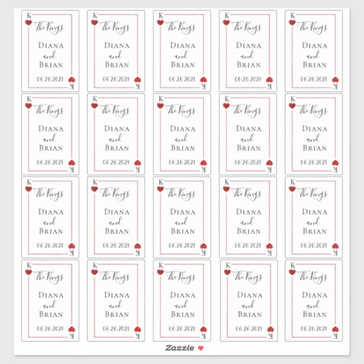 Het Monogram Kaart Wedding Collectie Sticker (Vel)
