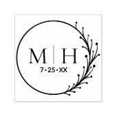 Het Monogram van de bruiloft sparen de Datum Geper Zelfinktende Stempel (Design)