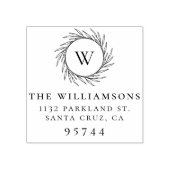 Het Monogram van de groenkrans Familie Terugkeerad Rubberstempel (Afrduk)