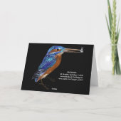 Het MONOGRAM van de IJSVOGEL, Blauwe Zwarte Notitiekaartje (Achterkant)