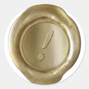 Het monogram van de waxzegel - goud - artistiek! - ronde sticker