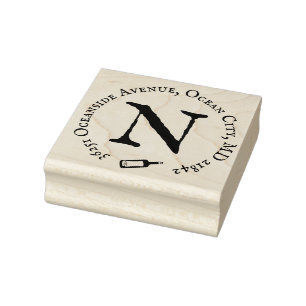 Het Monogram van het Adres van de terugkeer Berich Rubberstempel