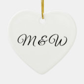 Het monogrammed hart van de initialen van het doua keramisch ornament (Voorkant)