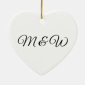 Het monogrammed hart van de initialen van het doua keramisch ornament (Achterkant)