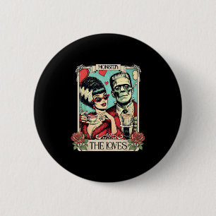 Het monster Frankenstein en bruid de geliefden Tar Ronde Button 5,7 Cm