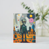 Het monster van Frankenstein: Happy Halloween Feestdagenkaart (Staand voorkant)
