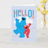 Het Monster van het koekje & Hallo Elmo! Kaart (Gele Bloem)