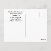 Het monument van de verdediger van het zuiden, Lak Briefkaart (Achterkant)