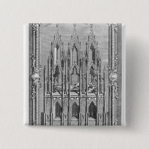 Het monument van Edward II Vierkante Button 5,1 Cm