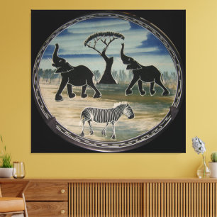 Het mooie Afrikaanse Safari Wild Oerwoud Life Canvas Afdruk