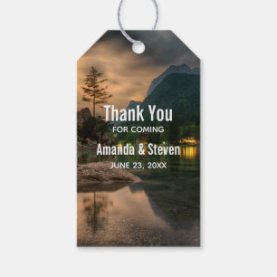 Het mooie bergmeer, het Evening Photo Wedding Cadeaulabel