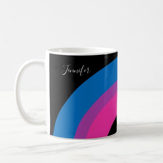 Het mooie biseksuele Pride Flag Cute Monogram Koffiemok (Links)