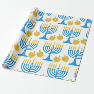 Het mooie Blauw en het Goud van de Chanoeka Cadeaupapier