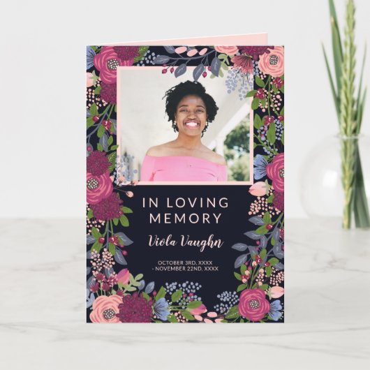 Het mooie Bloemen BegrafenisProgramma van de Foto (Voorkant)