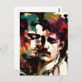Het mooie Briefkaart van de Gay Lovers (Voorkant / Achterkant)