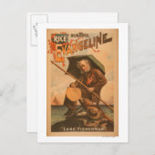 Het mooie Evangeline "Lone Fisherman" van Rijst Briefkaart (Voorkant / Achterkant)