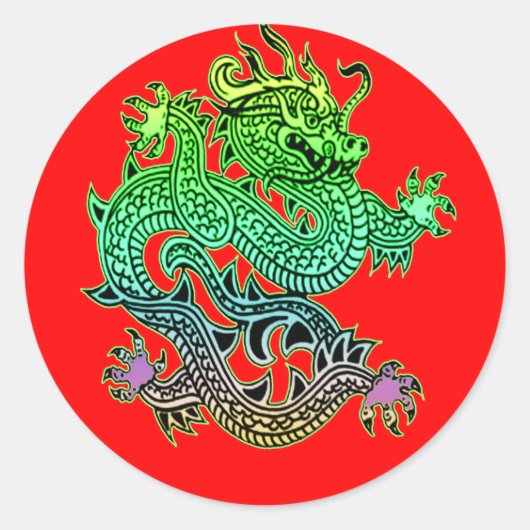 Het mooie Jaar van de Drakencadeautjes Ronde Sticker (Voorkant)