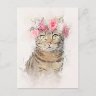 Het mooie kroonportret van de Kat van de Kat Briefkaart