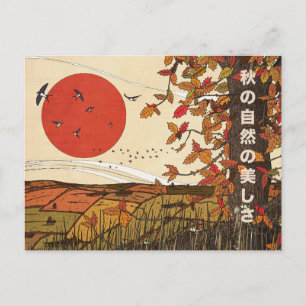 Het mooie landschap in de herfst briefkaart