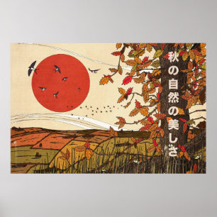 Het mooie landschap in de herfst poster