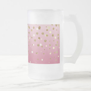 Het mooie moderne girly faux goud schittert matglas bierpul