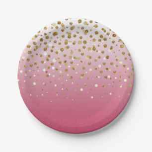 Het mooie moderne girly faux goud schittert papieren bordje