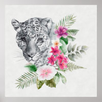 Het mooie portret van de Leopard-kop in de Waterve
