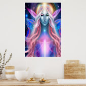 Het mooie Poster van Cosmic Angel Goddess (Keuken)