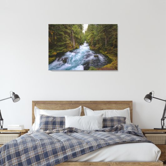 Het mooie Roaring-bos van bomen Canvas Afdruk (Insitu (Slaapkamer))
