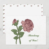 Het mooie Roos Floral Pattern denken aan jou! Kaart (Voorkant / Achterkant)