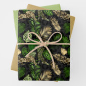 Het mooie thema Green en Gold Safari Inpakpapier Vel (In situ)