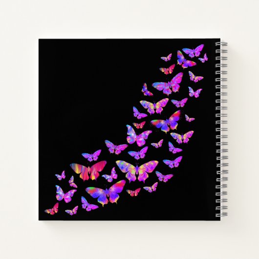 Het mooie vlinderpatroon voegt jouw naam toe notitieboek (Achterkant)
