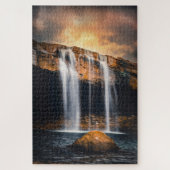 Het mooie watervallandschap legpuzzel (Verticaal)