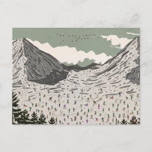 Het mooie winters ski landschap briefkaart
