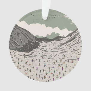 Het mooie winters ski landschap ornament