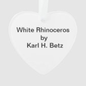 Het mooie witte Rhinoceros-portret  Ornament (achterkant)