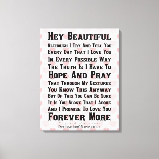 Het mooiste meisje ter wereld canvas afdruk (Voorkant)