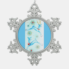 Het mooiste Vintage Rendier van de Herten van Tin Sneeuwvlok Ornament