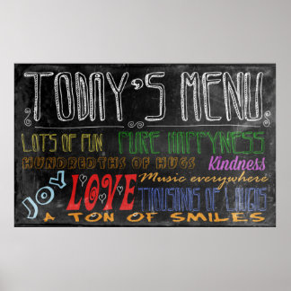 Het motivatie poster Menu van vandaag