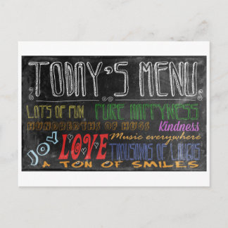 Het motivatie poster Menu van vandaag
