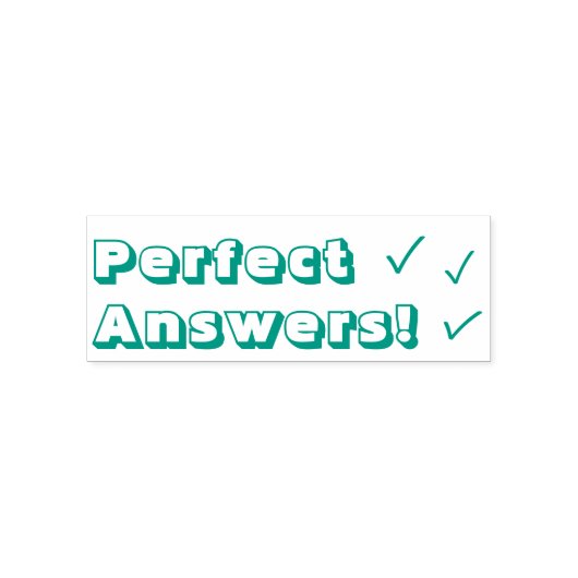 Het motiveren "Perfect Answers!" Rubberstempel Zelfinktende Stempel (Design)