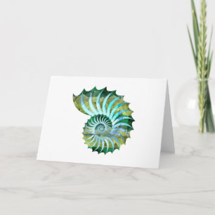 Het Mozaïek Nautilus Blauw & Groen Shell van de Kaart