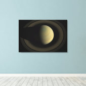 Het mozaïek van de planeet Saturnus en zijn belang Canvas Afdruk (Insitu (Houten vloer))