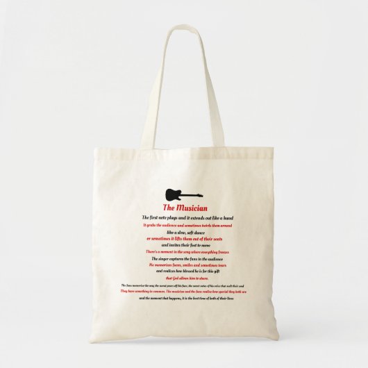 Het Musiciaanse gedicht Tote Bag (Voorkant)